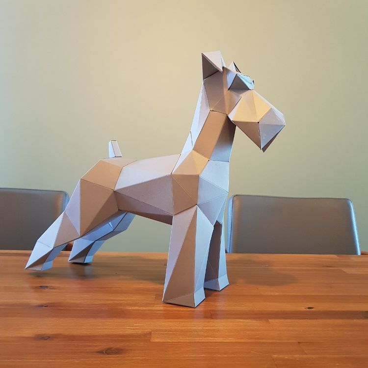 페이퍼크래프트 슈나우져 Papercraft Schnauzer 인테리어소품 페이퍼크래프트 톰텐