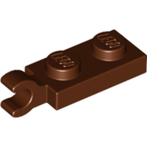 레고부품 Reddish Brown Plate Modified 1 x 2 with Clip on End Horizontal