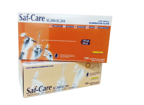 saf care latex gloves