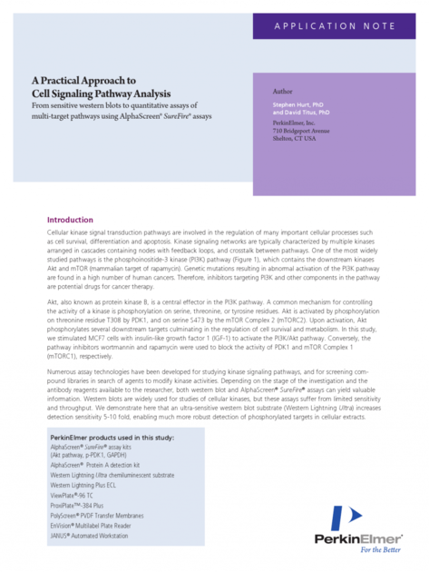 AlphaScreen SureFire Assays from sensitive western blots to ...
