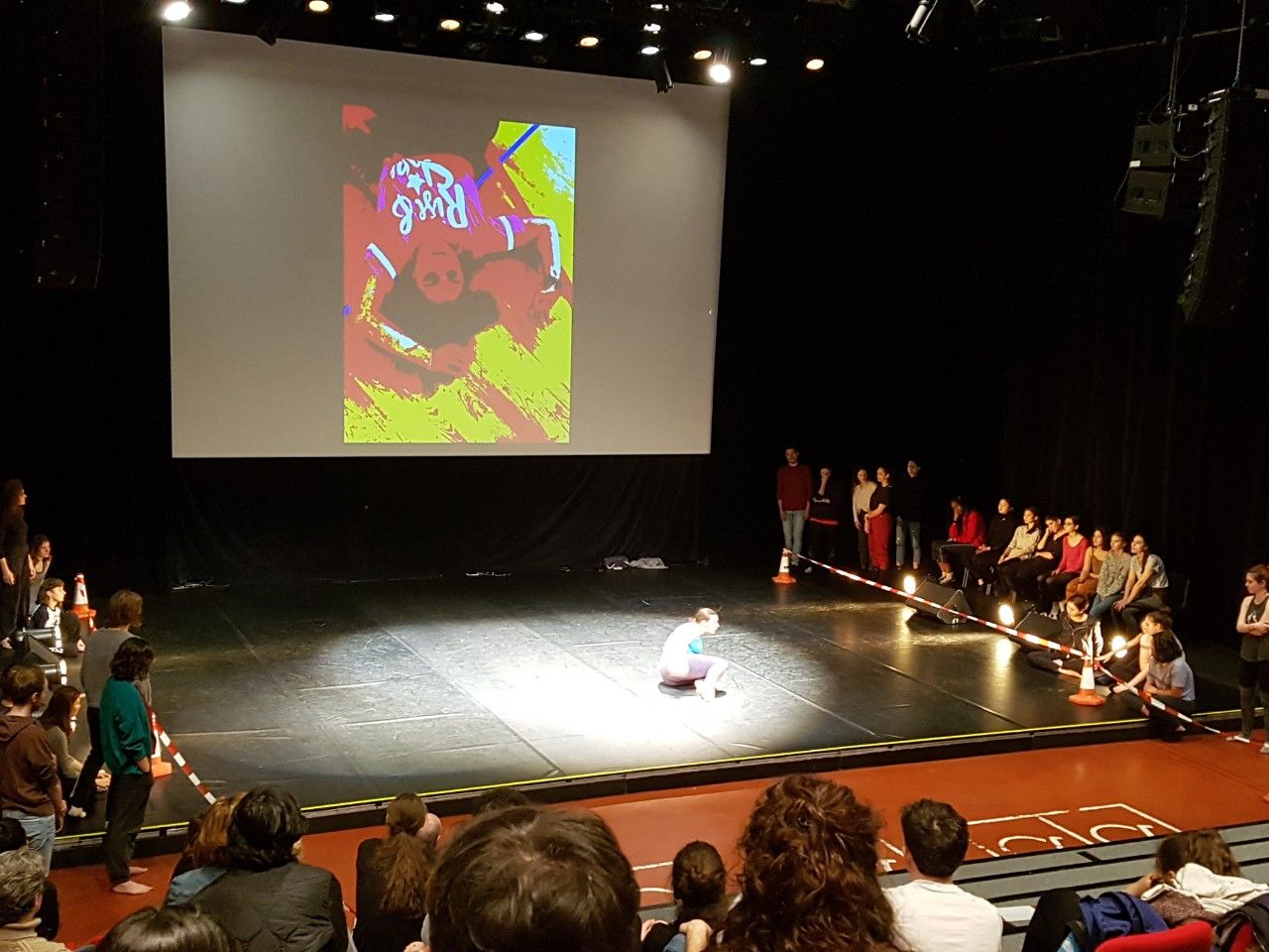 Photo from a workshop "Attention Travaux": Kara Miller and Claire Filmon in Poitiers University April 2018