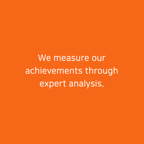 We measure our achievements through expert analysis.