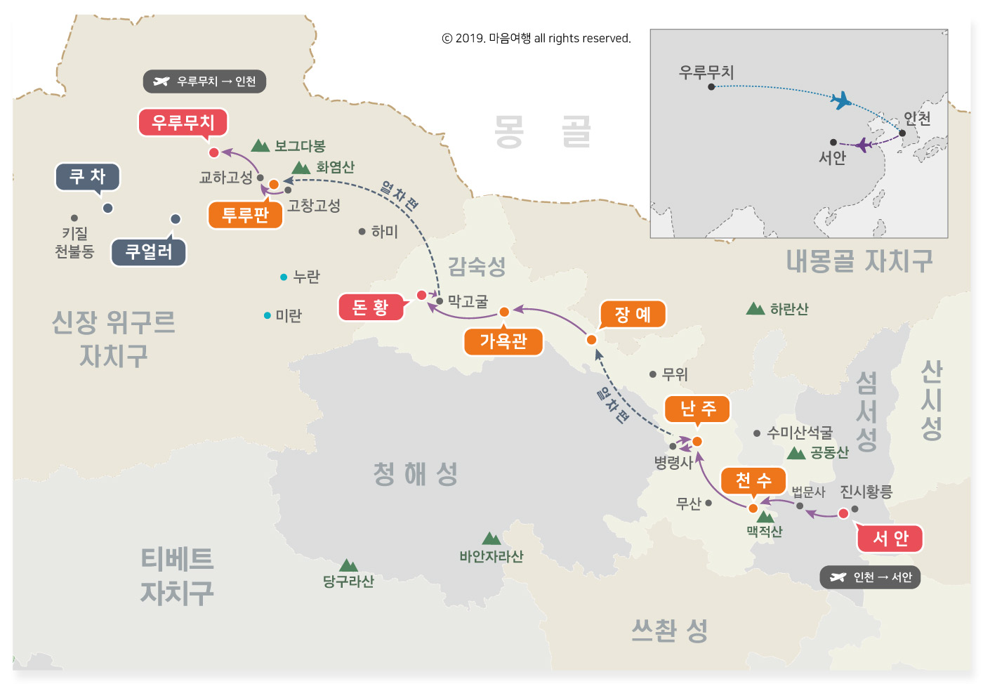 실크로드 · 돈황 10일 순례 코스