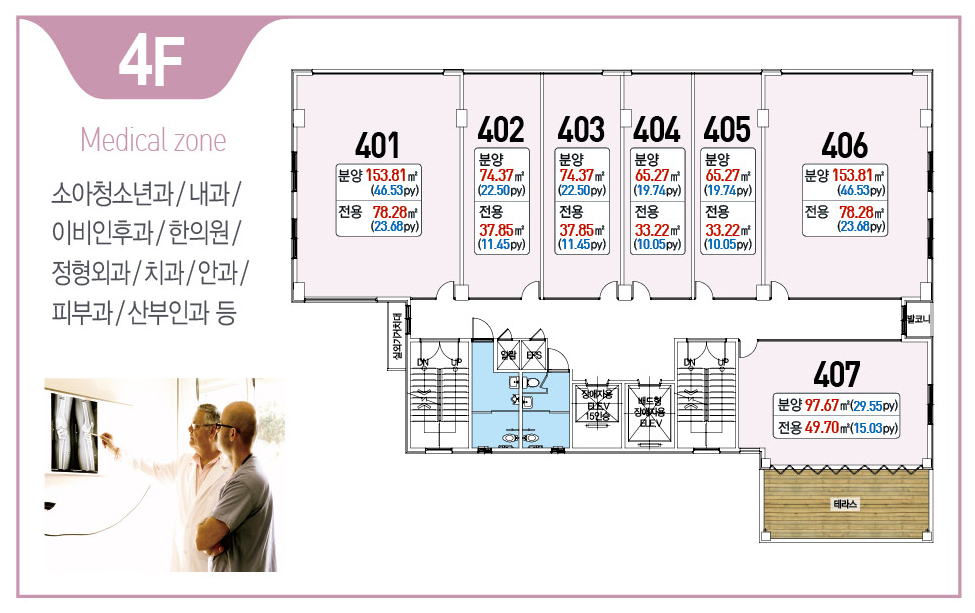 구로 항동지구 상가(가온프라자) 4F 평면도