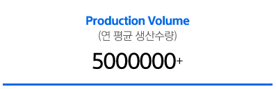 루벤 | 기업개요 | Production volume - 연 평균 생산수량, 5000000개 이상