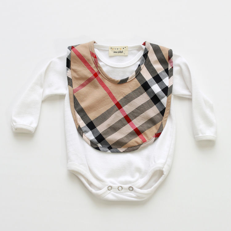 White And Plaid Baby Bib Bodysuits 6m 1y Baby Studio I