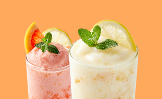 <strong>유자몽 요거트 스무디 & 유자 요거트 스무디</strong><br>Citron-Grapefruit Yogurt Smoothie<br>& Citron Yogurt Smoothie