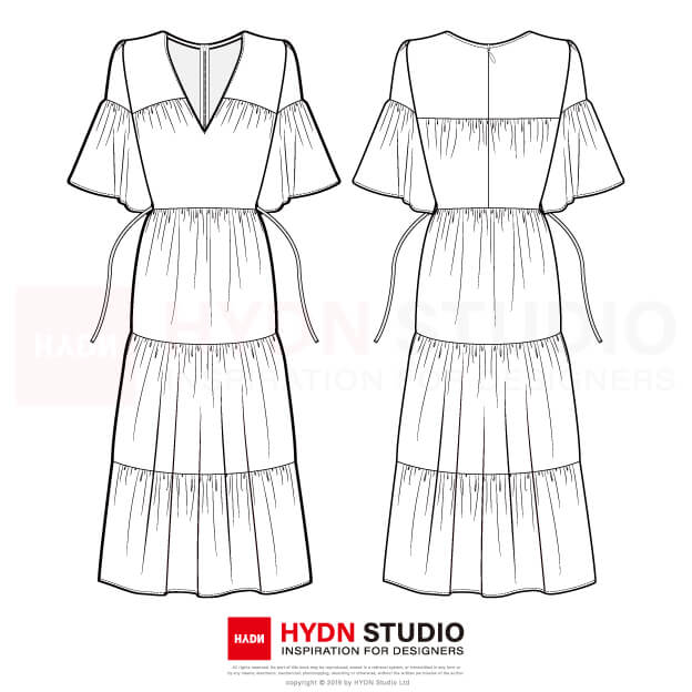 flat drawing dress