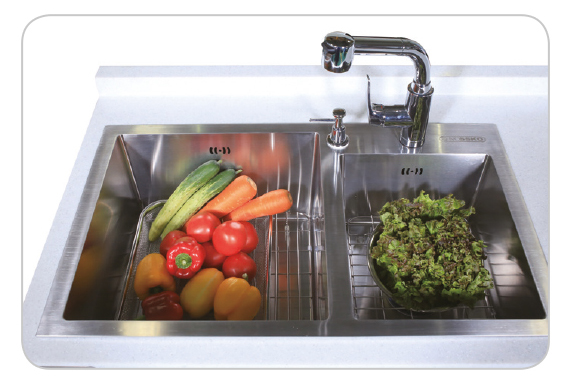 Two Bowl 디자인으로 세척과 행굼이 편리