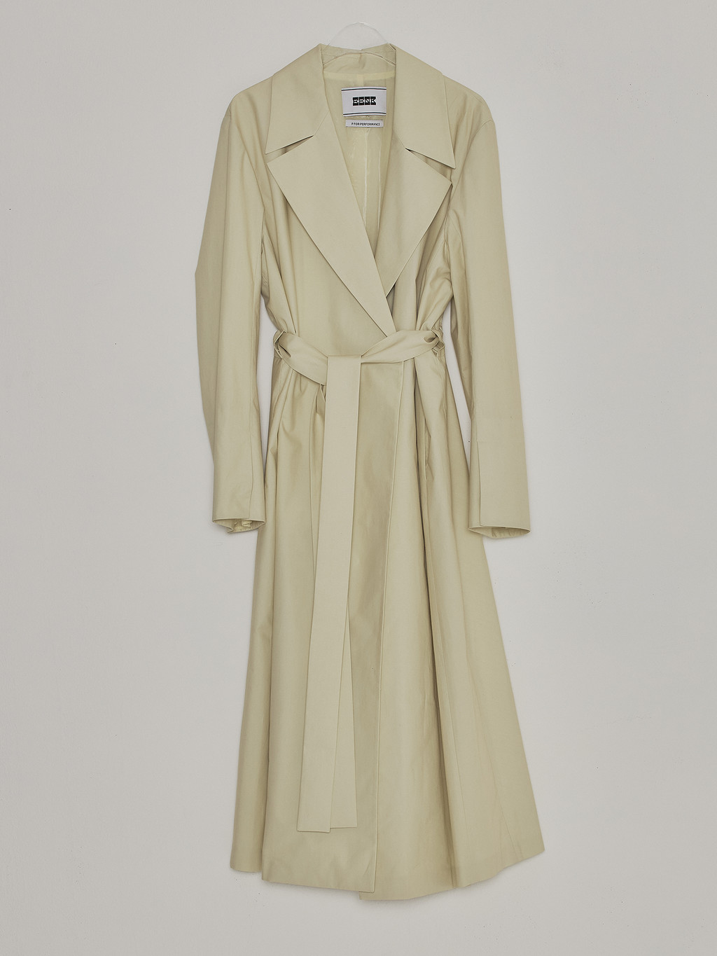 PEIDA Single Button Light Beige Trench Coat with pleated back