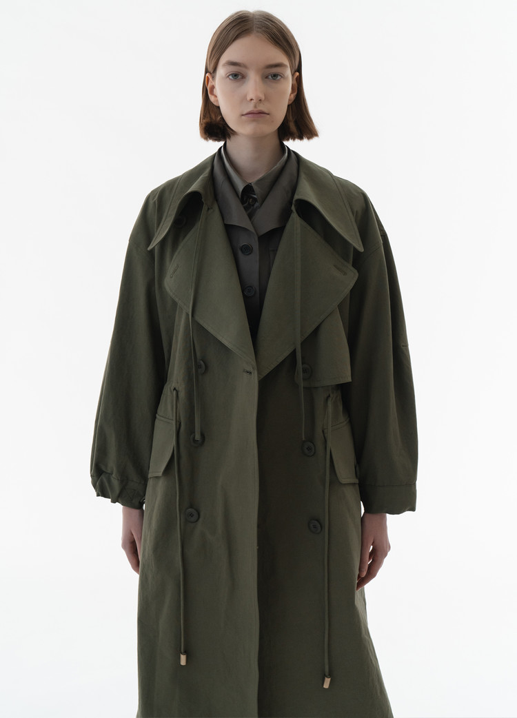 Fishtail detailed trench coat : BISCUITSHOP