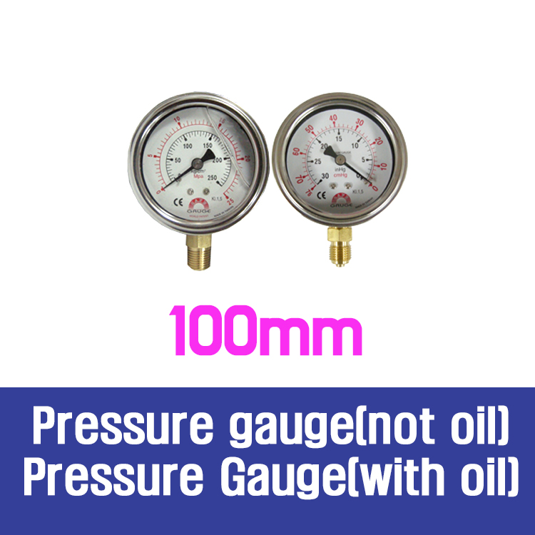 (100mm, not oil, Pressure gauge) (100mm, Single side, with oil