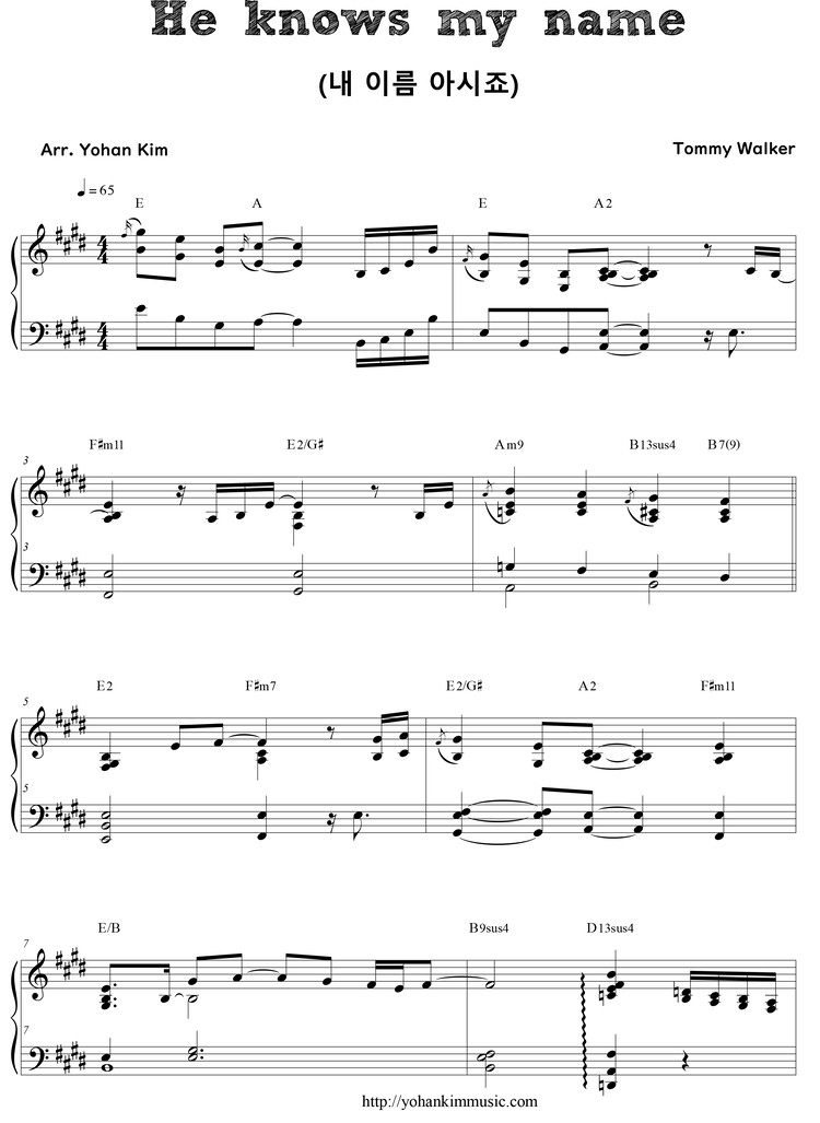 YOU KNOW MY NAME Sheet music for Piano (Solo)