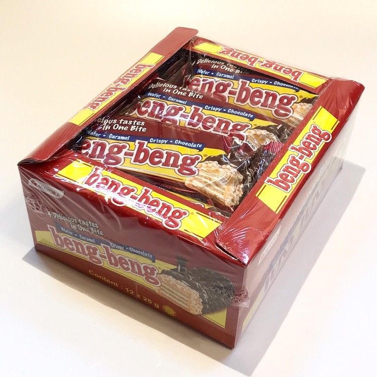 Beng-Beng Wafers, Crispy and Delicious Caramel Chocolate, Isolated