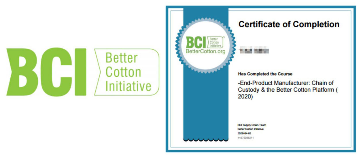 FROG はBCI (Better Cotton Initiative) の会員会社です。