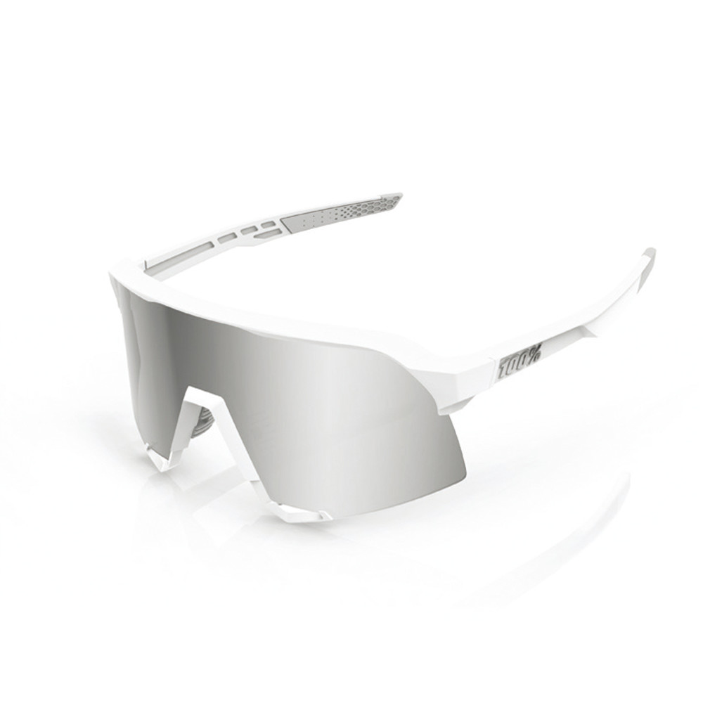 100% S3 - Matte White - HiPER Silver Mirror Lens