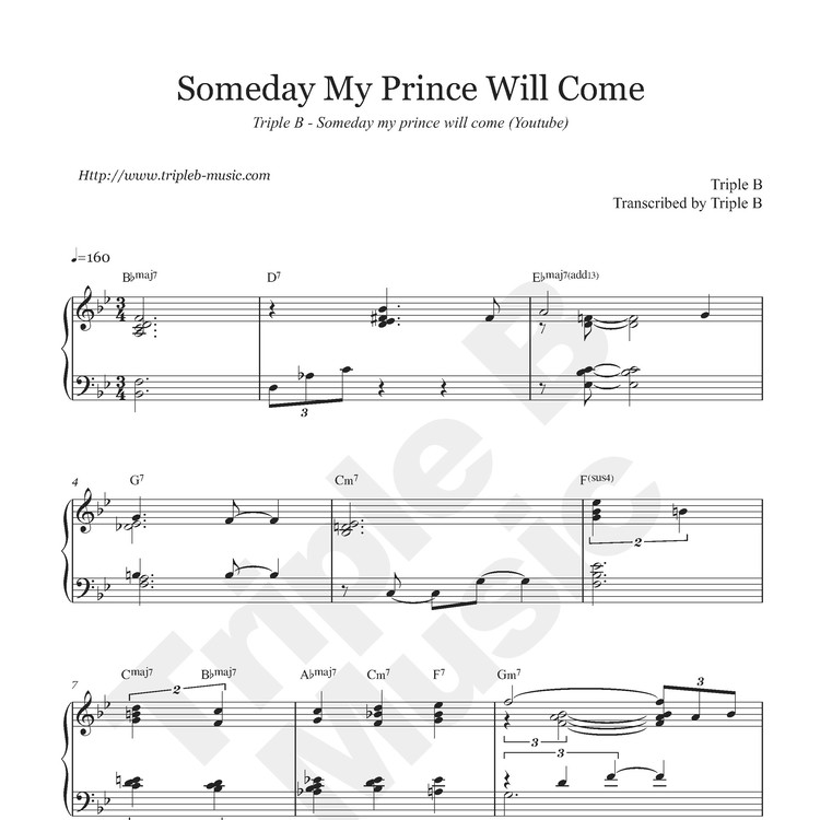 Triple B Someday My Prince Will Come Triple B Music Store