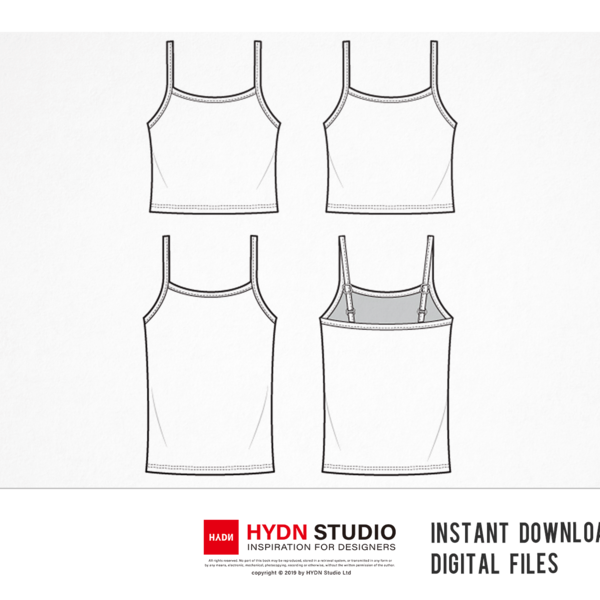 soduk(スドーク) shrinked drawing tank top Tank Top Set flat sketch : HYDNSTUDIO