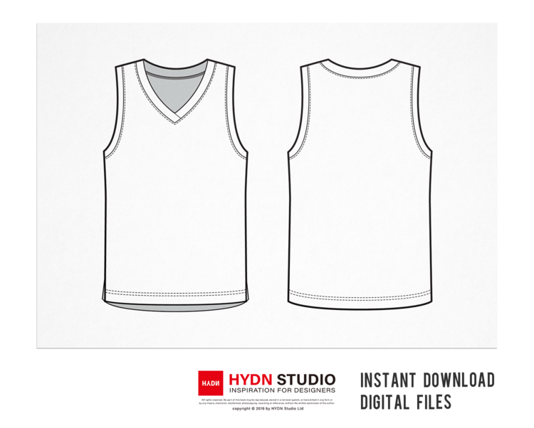 Sleeveless Tank Top Basketball jersey vest design t-shirt template