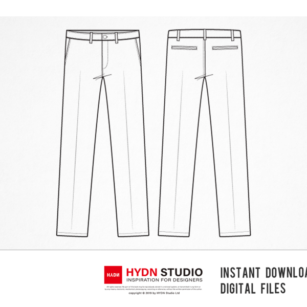 technical sketch of trousers with high waist and slightly tapered bottom  Stock Vector Image & Art - Alamy