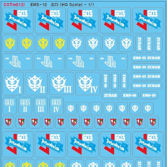 Gundam Water Slide Decal of Decal Factory