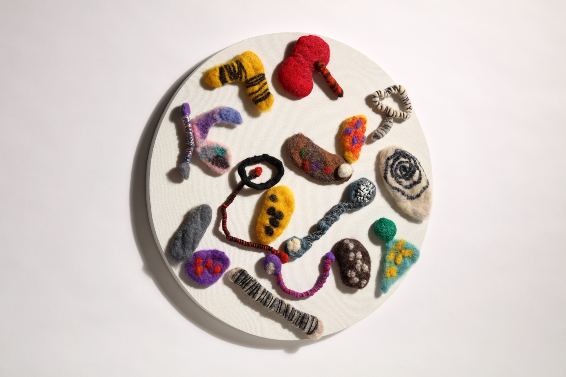 "산으로부터 오는 노래 " / 지름 50cm 원 / 양모(wool),실(threads, yarn) / Hand-made Felt / 2016