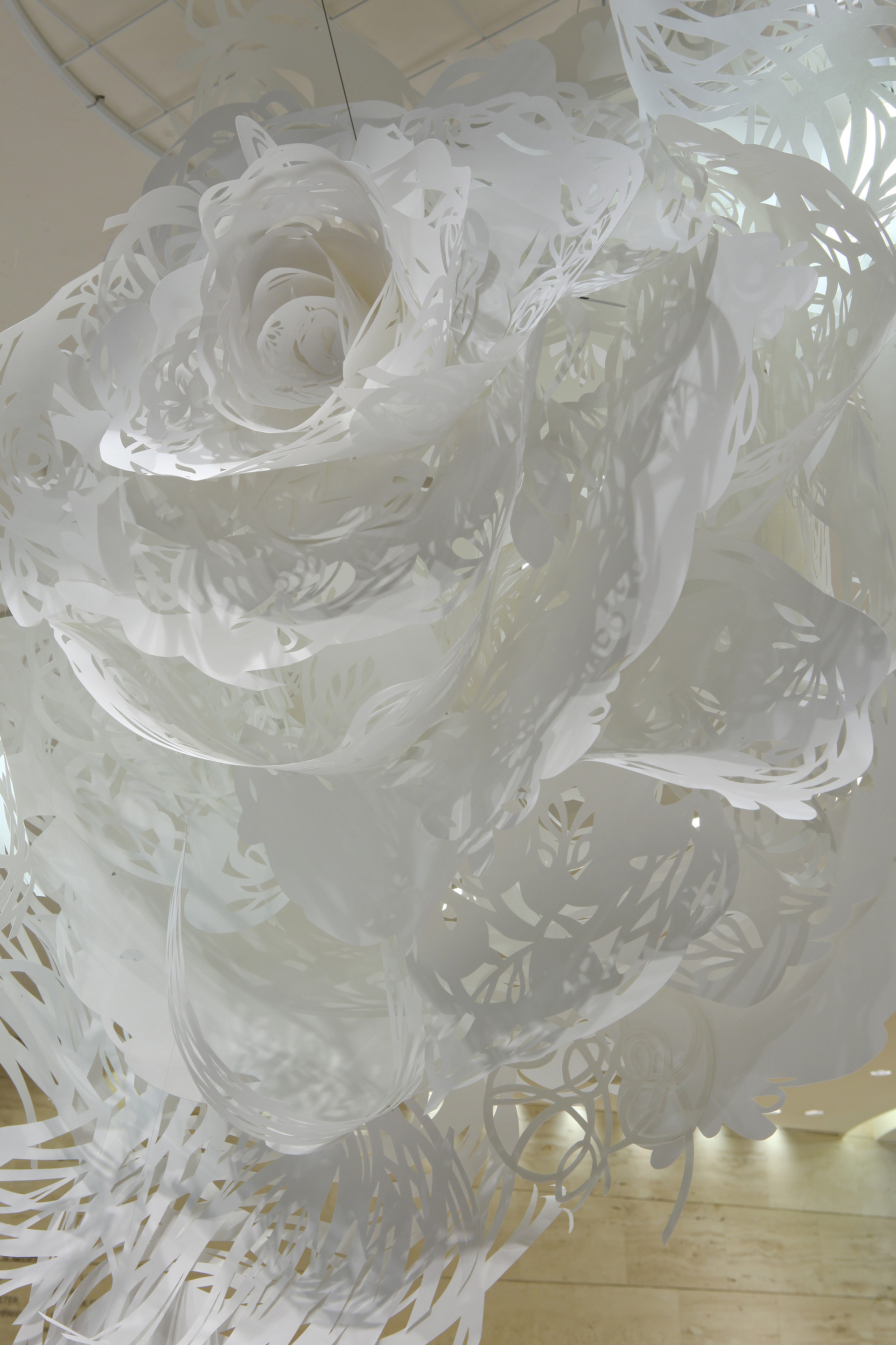 "Blossom" / paper, fishing wire / paper cutting / 2011