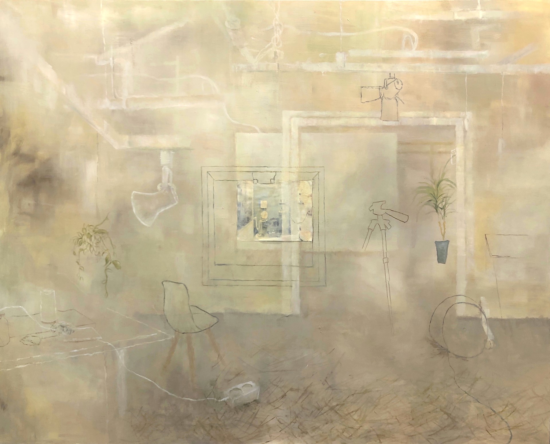 "4:00AM" / 130.3x162.2cm / oil on canvas, image collage / 2020