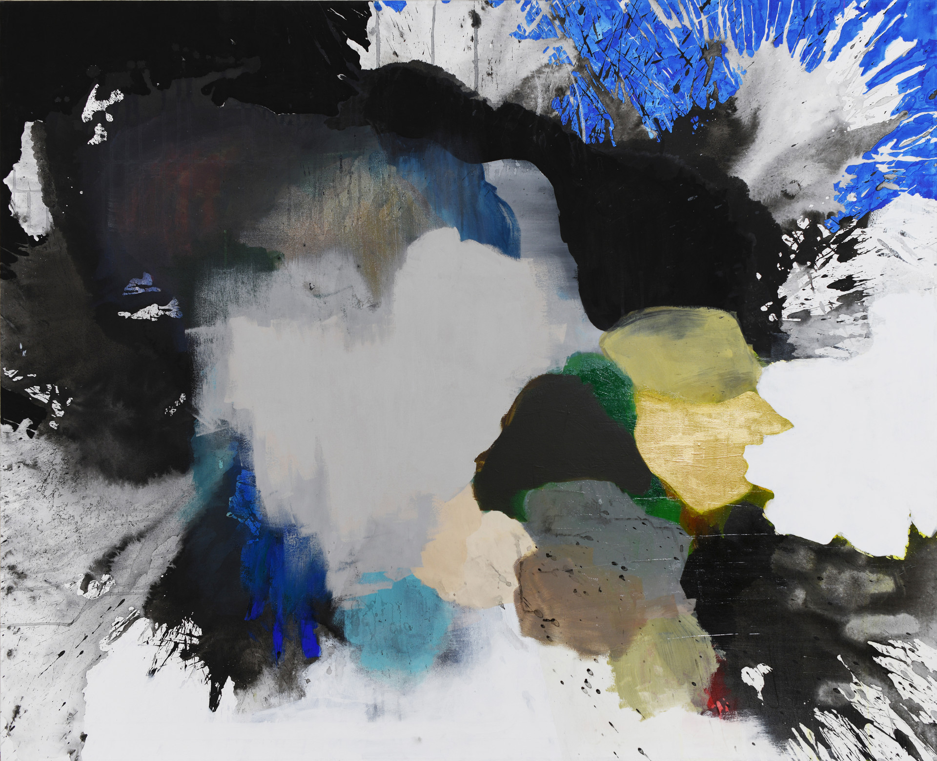 "Torrent" / 46”x56” / Acrylic, India ink, Tempera on Canvas, Painting / 2017