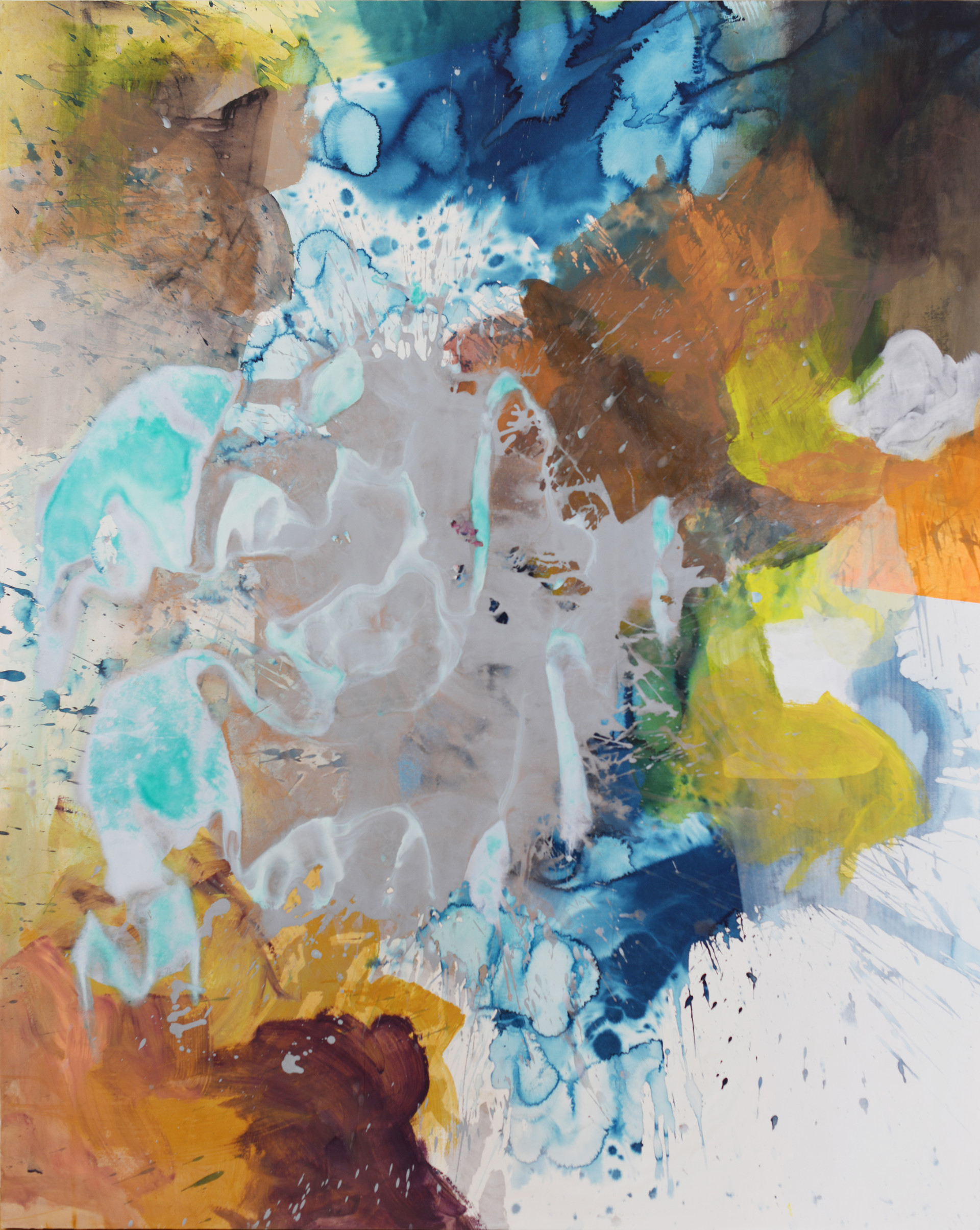 "Lapse of Time" / 60”x48” / Acrylic, Ink on Stretched paper, Painting / 2019