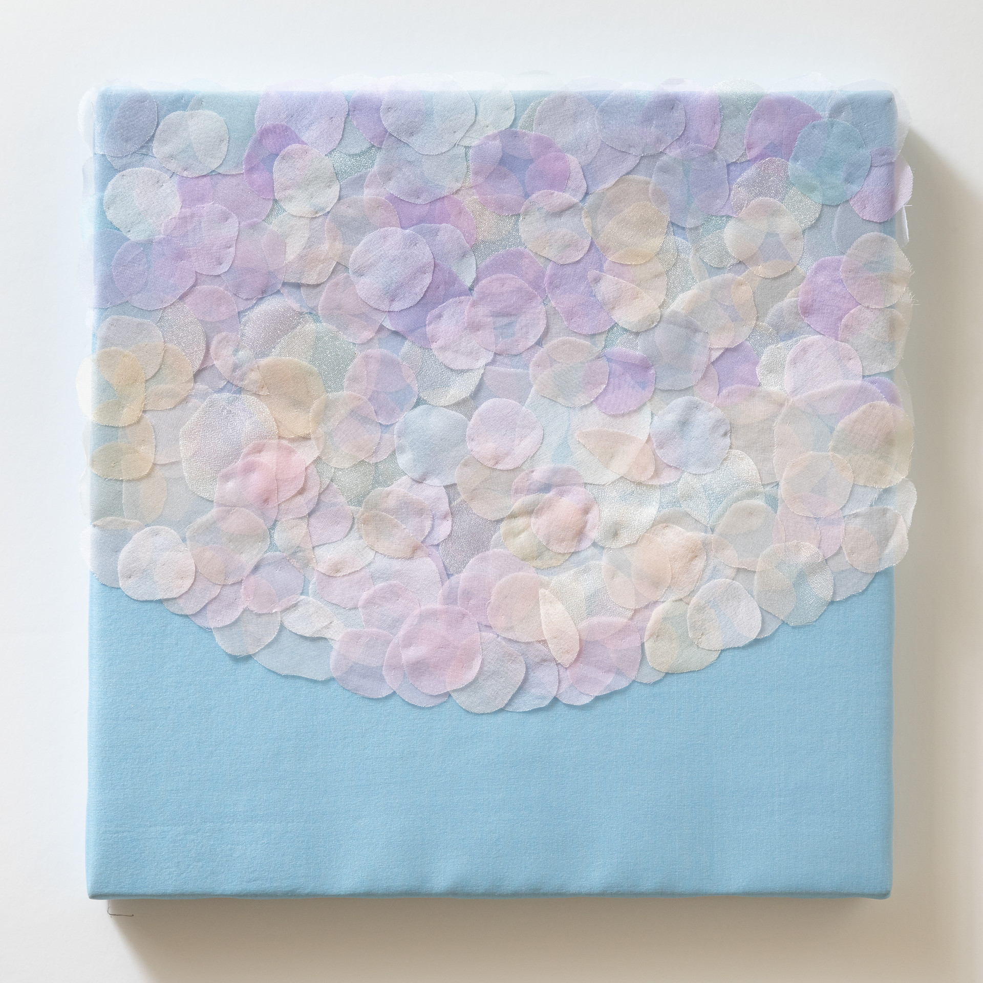 "Mind Letter-Dear Father" / 27.3x27.3cm/ 캔버스 위에 바느질 된 노방천 / 2018