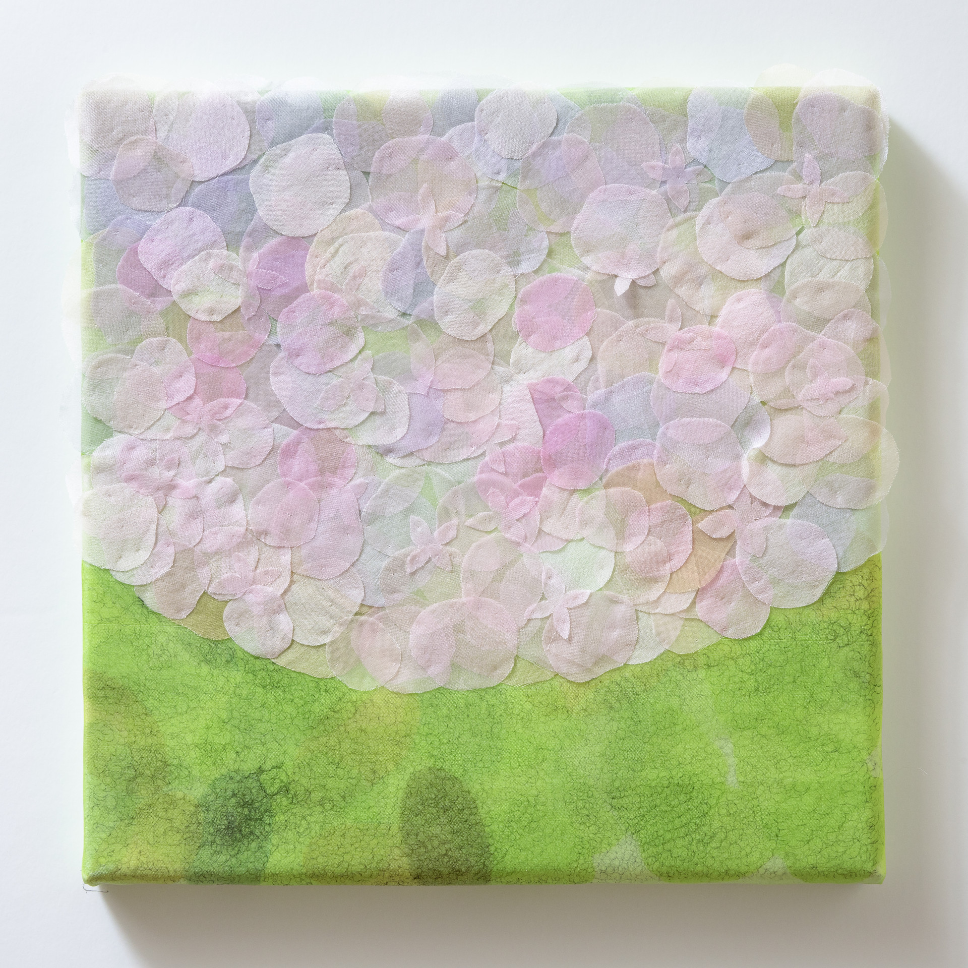 "Mind Letter-Dear Mother" / 27.3x27.3cm/ 캔버스 위에 바느질 된 노방천 / 2018