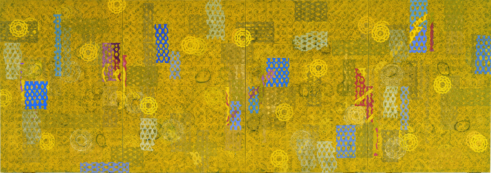 "모과와 종이꽃이 있는 풍경 I,II,III,IV" / 2004-5 / 648x227cm, Oil & Charcoal on Canvas