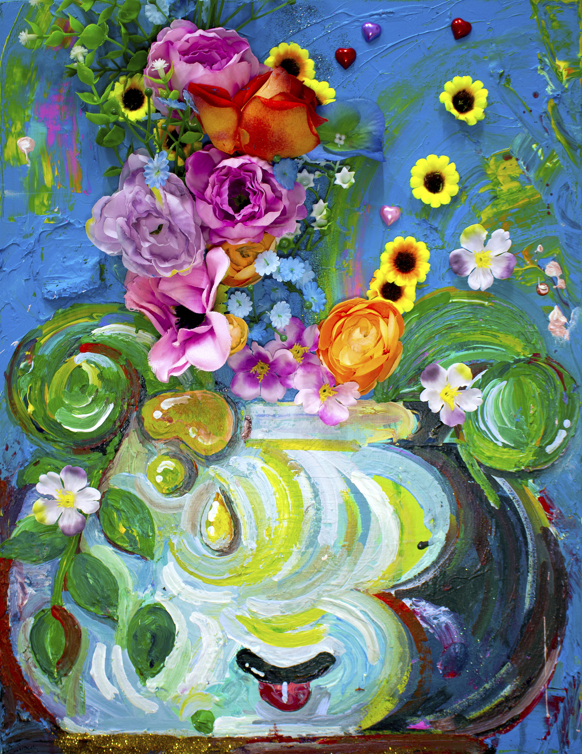 "Bloom" / 2020 / 37.9x45.5cm / μΊλ²μ€μ μν¬λ¦΄,μ€λΈμ 