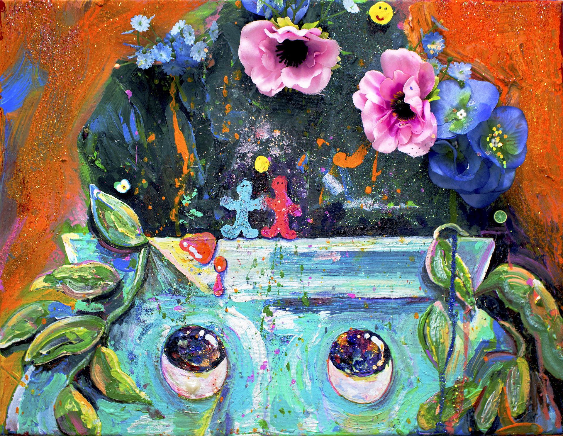 "Two" / 2020 / 45.5x37.9cm / μΊλ²μ€μ μν¬λ¦΄,μ€λΈμ 