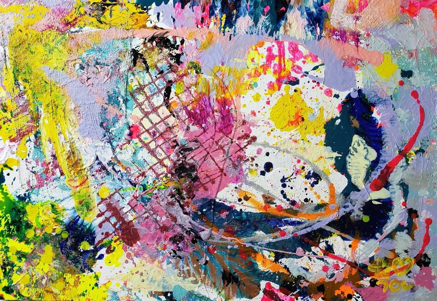 “Lake in my soul” / 32” 22” / 아크릴물감, 붕대 / 2020