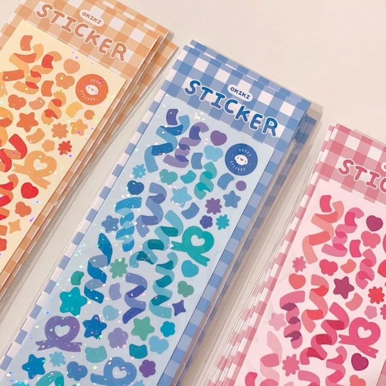 okiki confetti sticker 3 color lovticker