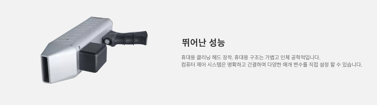 뛰어난 성능 - 휴대용 클리닝 헤드 장착