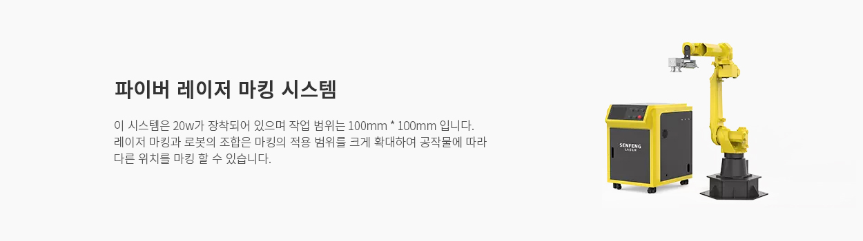 파이버 레이저 마킹 시스템 - 3D 로봇 레이저 마킹 시스템