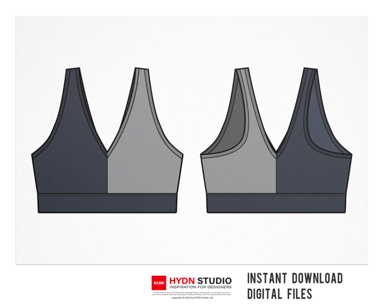 Seamless Sports Bra flat sketch : HYDNSTUDIO