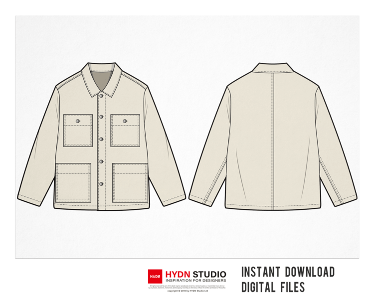 Premium Vector | Trucker jacket. fashion sketch. flat technical drawing.  vector illustration.