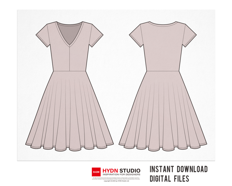 DRESS SLIP Fashion Vector Flat Sketch for Adobe - Etsy Australia