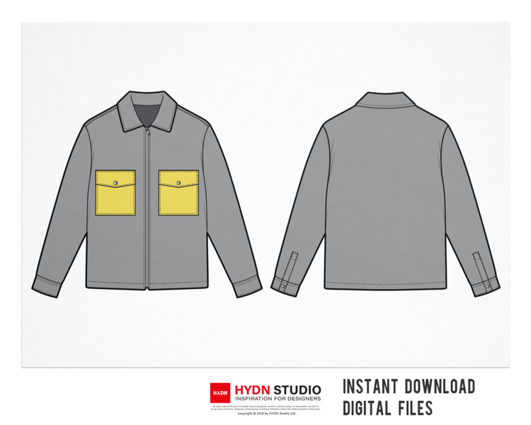 Premium Vector | Men shirt fashion flat sketch template