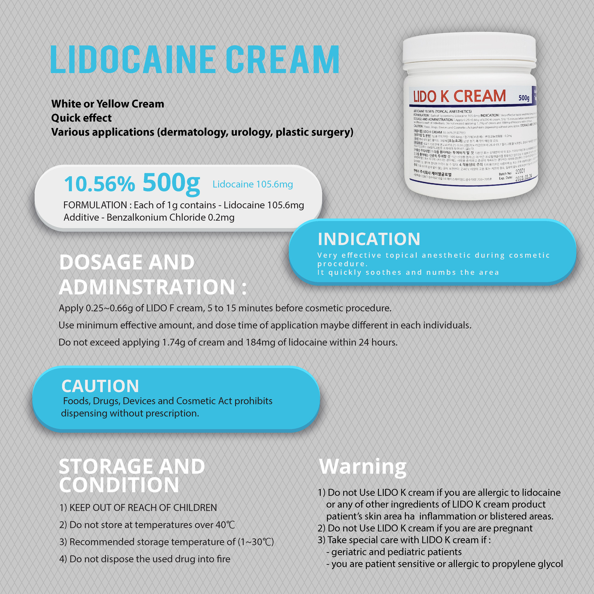 lidocaine cream dosage