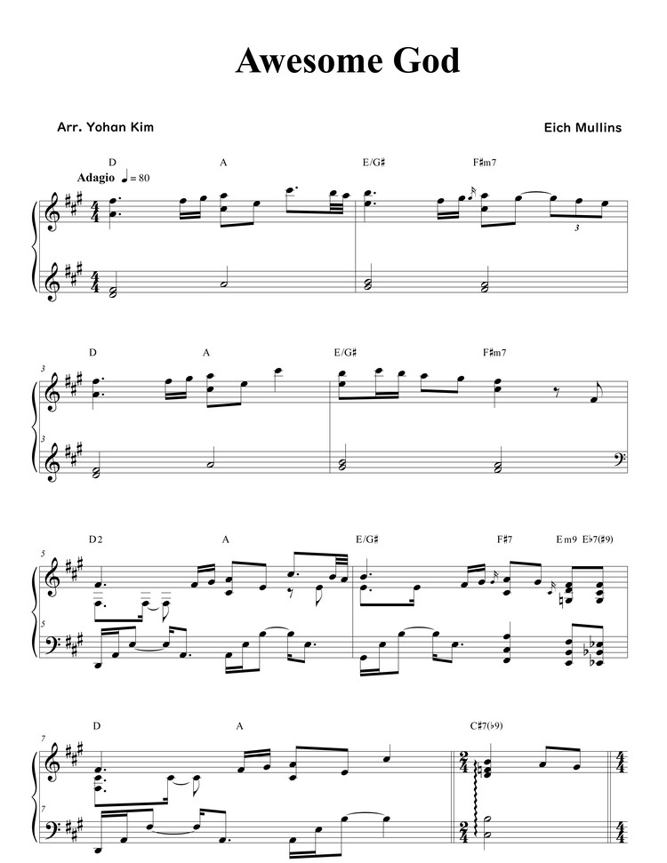 Shout To The Lord - Sheet Music : Yohan Kim Music