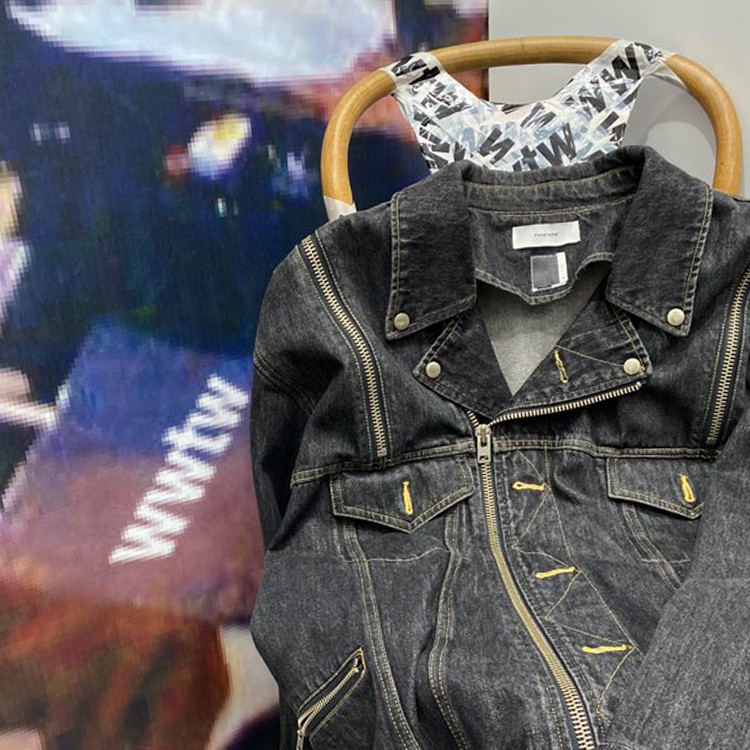 Facetasm Biker Style Denim Jacket : wwtwseoul