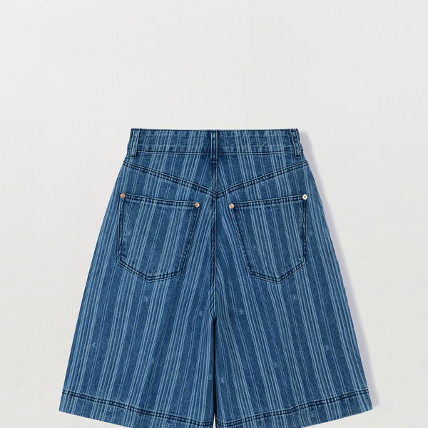【BAON】Melmio Stripe Denim Bermuda Pants Levi's Striped 568 Loose Fit Denim Carpenter Shorts | PacSun