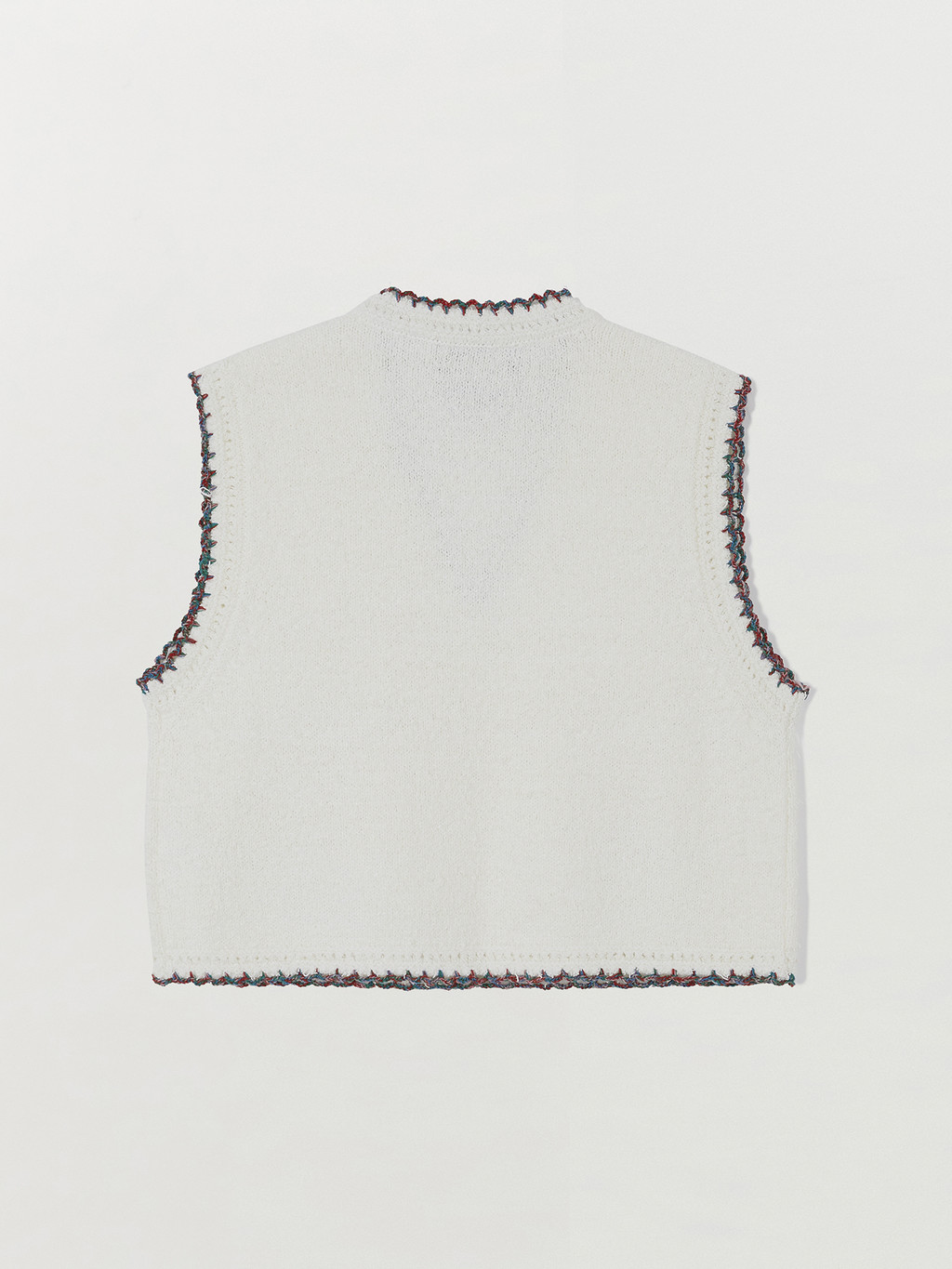 SITA Floral-Jacquard Short Knit Vest - Ivory : EENK SHOP