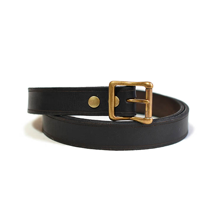 Leather Garrison Belt Narrow [Black] : Semi Basement General Store