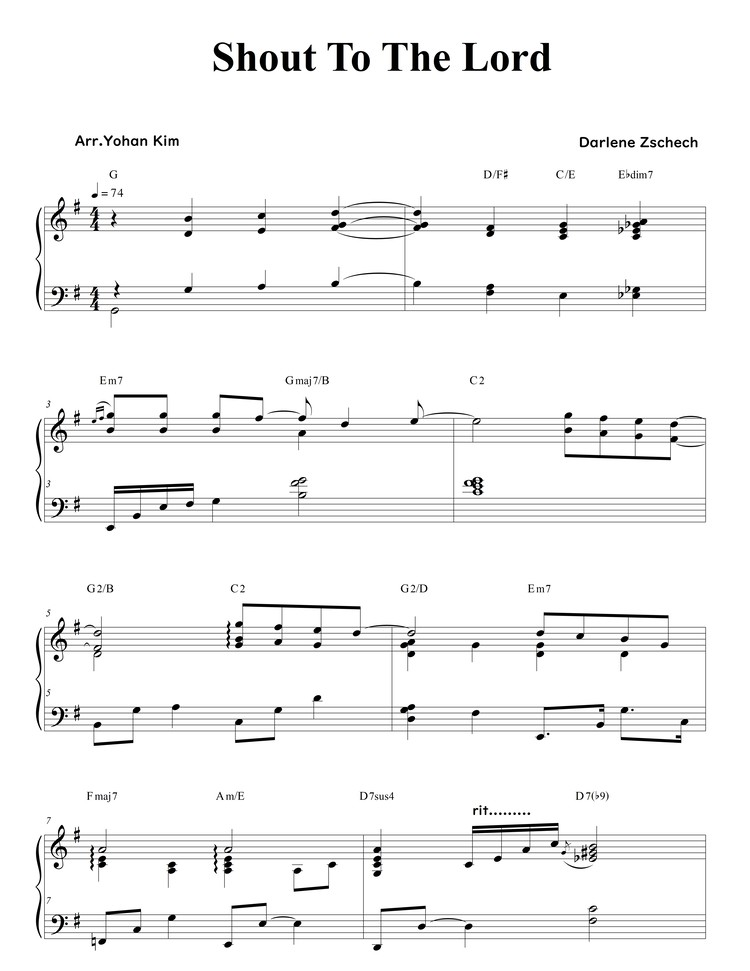 Shout To The Lord - Sheet Music : Yohan Kim Music